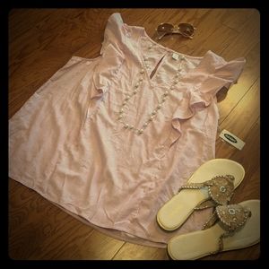 NWT Sleeveless Ruffle Detail Top